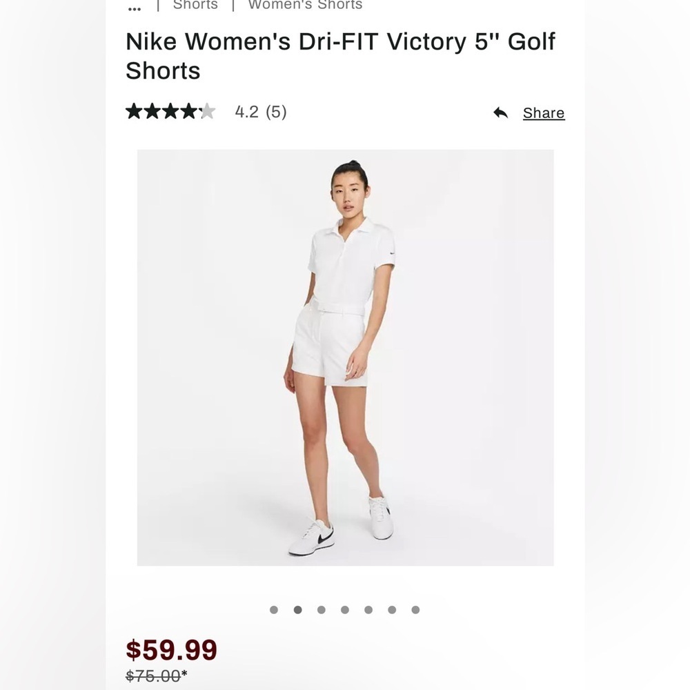 Nike Women's Dri-FIT Victory 5'' Golf Shorts NWT